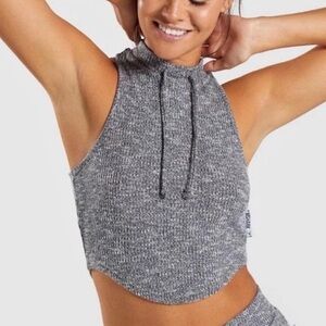 Gym Shark Gray slounge ribbed crop tank